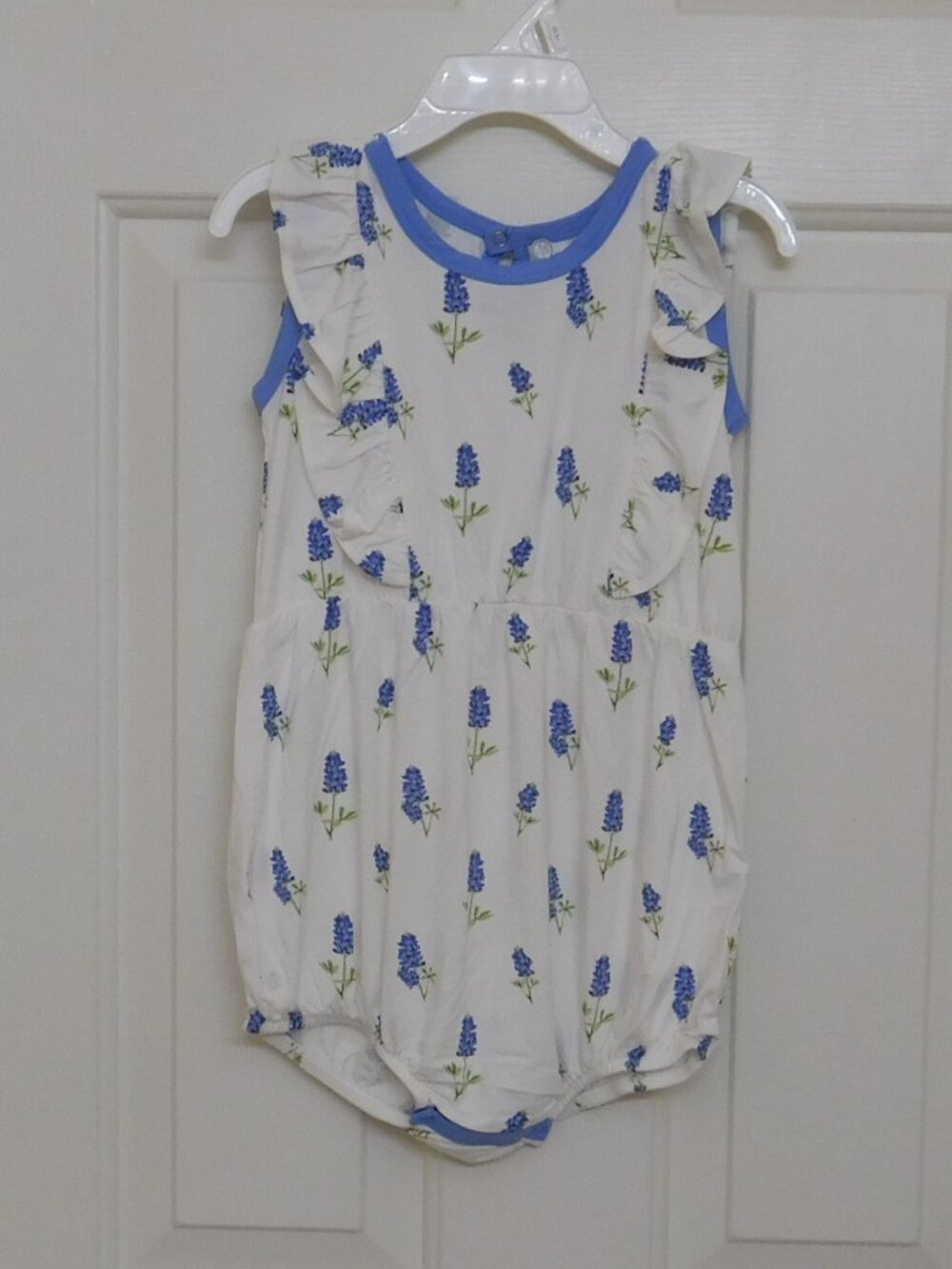 NWT Kyte Baby White Purple Blue Periwinkle Floral Bubble Romper sz 3t